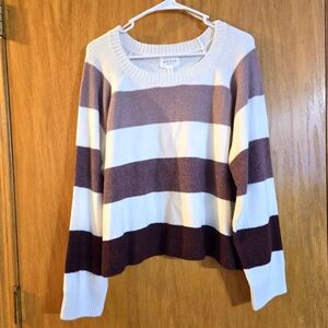 Cozy Striped Crew Neck Sweater
